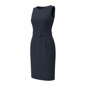 Calvin Klein Collection Navy Belted Midi Dress